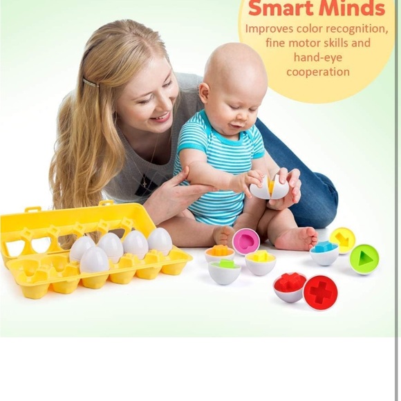 Infant/toddler flash cards & egg matching shape carton - Picture 8 of 9